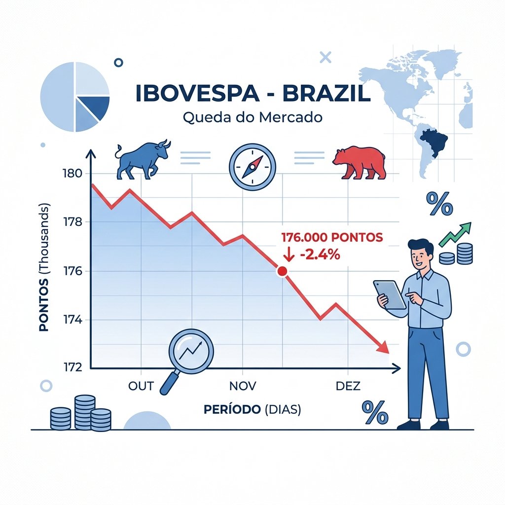 Bolsa recua para os 176 mil pontos: Hora de buscar refúgio ou oportunidade para comprar ações baratas?