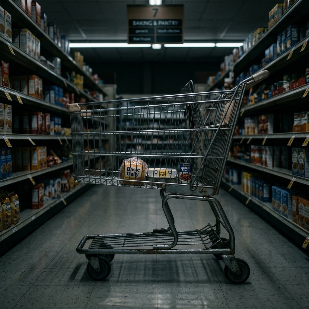Carrinho de supermercado representando o impacto da inflação no poder de compra